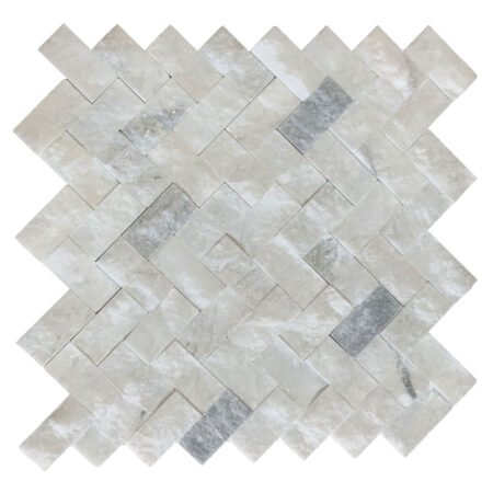 1″x2″ Bianco Oro Bherringbone Split face