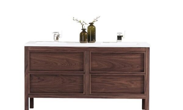 Annecy 55” Dark Walnut Free Standing Modern Bathroom Vanity