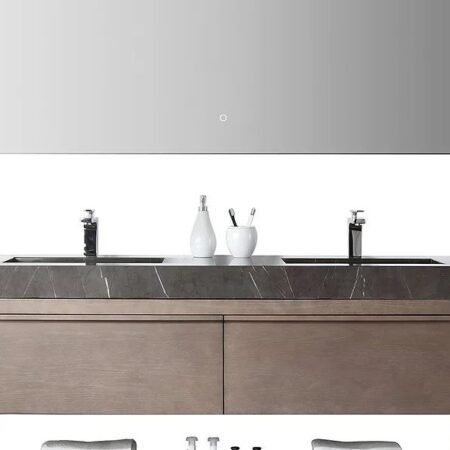 Bibury 72” Chestnut Oak Free Standing Modern Bathroom Vanity